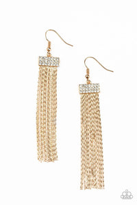 Paparazzi Accessories-Twinkling Tapestry - Gold Earrings