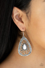 Paparazzi Accessories-Floral Frill - White Earrings