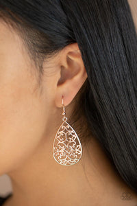 Paparazzi Accessories-Divine Vine - Rose Gold Earrings