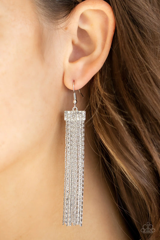 Twinkling Tapestry White Earrings - Jewelry by Bretta