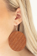 Paparazzi Accessories-Plaited Plains - Brown Earrings