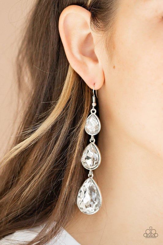 Paparazzi Accessories-Metro Momentum - White Earrings