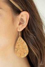 Paparazzi Accessories-CORK It Over - Gold Earrings