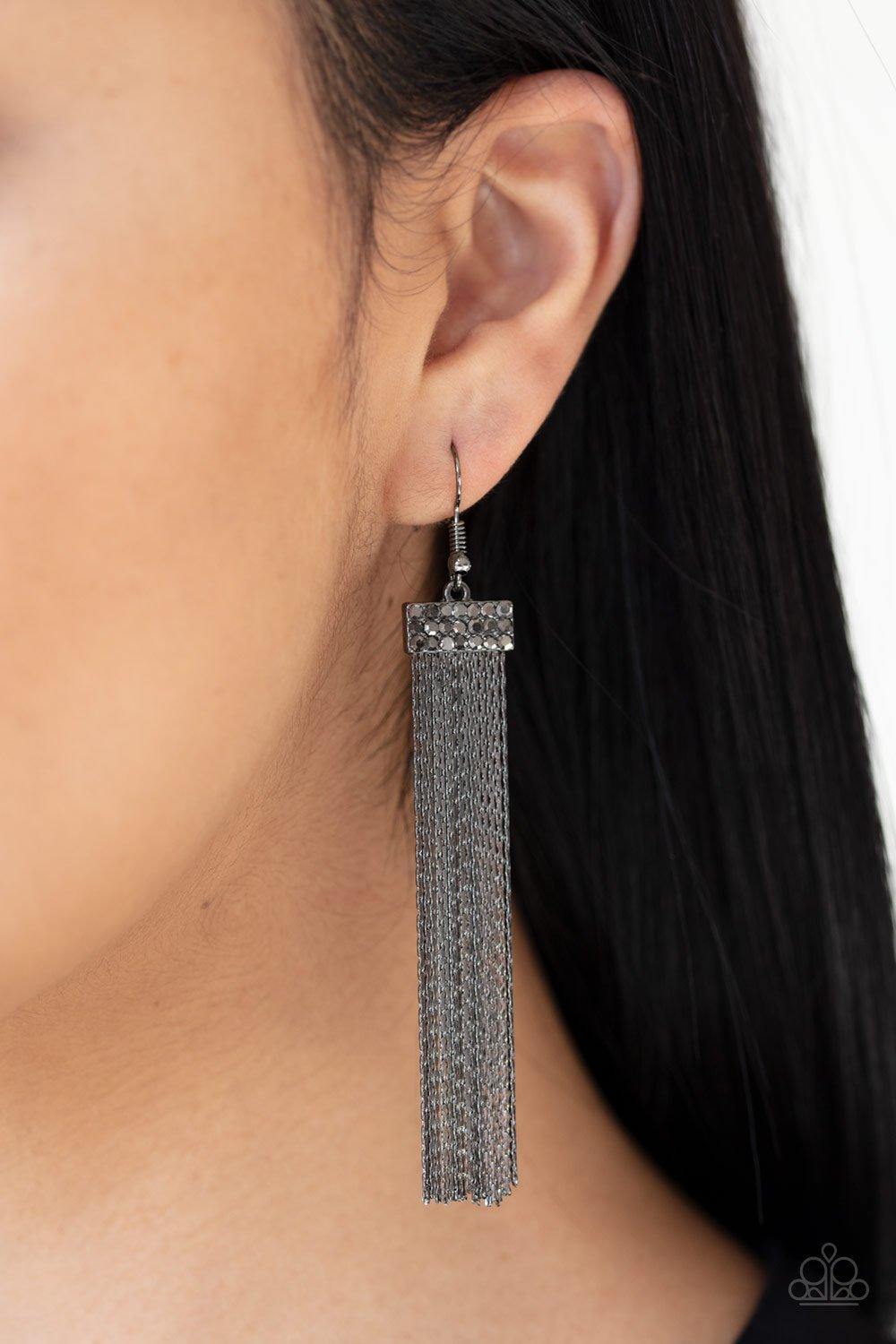Twinkling Tapestry Black Earrings - Jewelry by Bretta