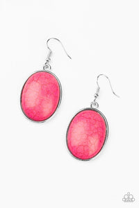Paparazzi Accessories-Serenely Sediment - Pink Earrings