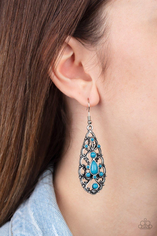 Paparazzi Accessories-Fantastically Fanciful - Blue Earrings