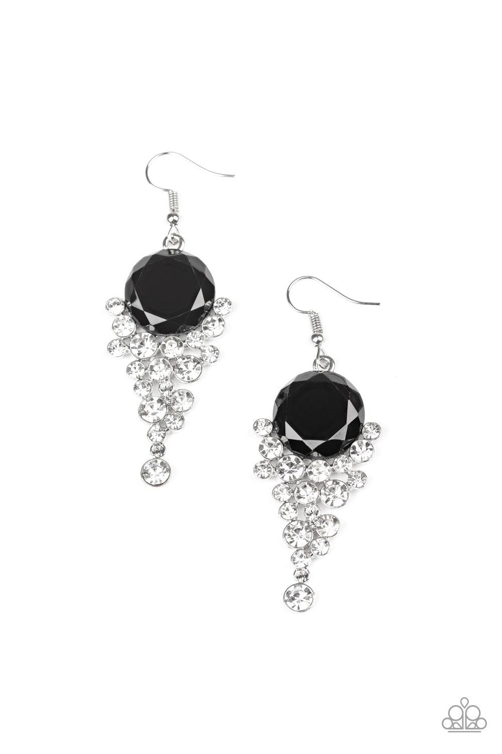 Paparazzi Accessories-Elegantly Effervescent - Black Earrings