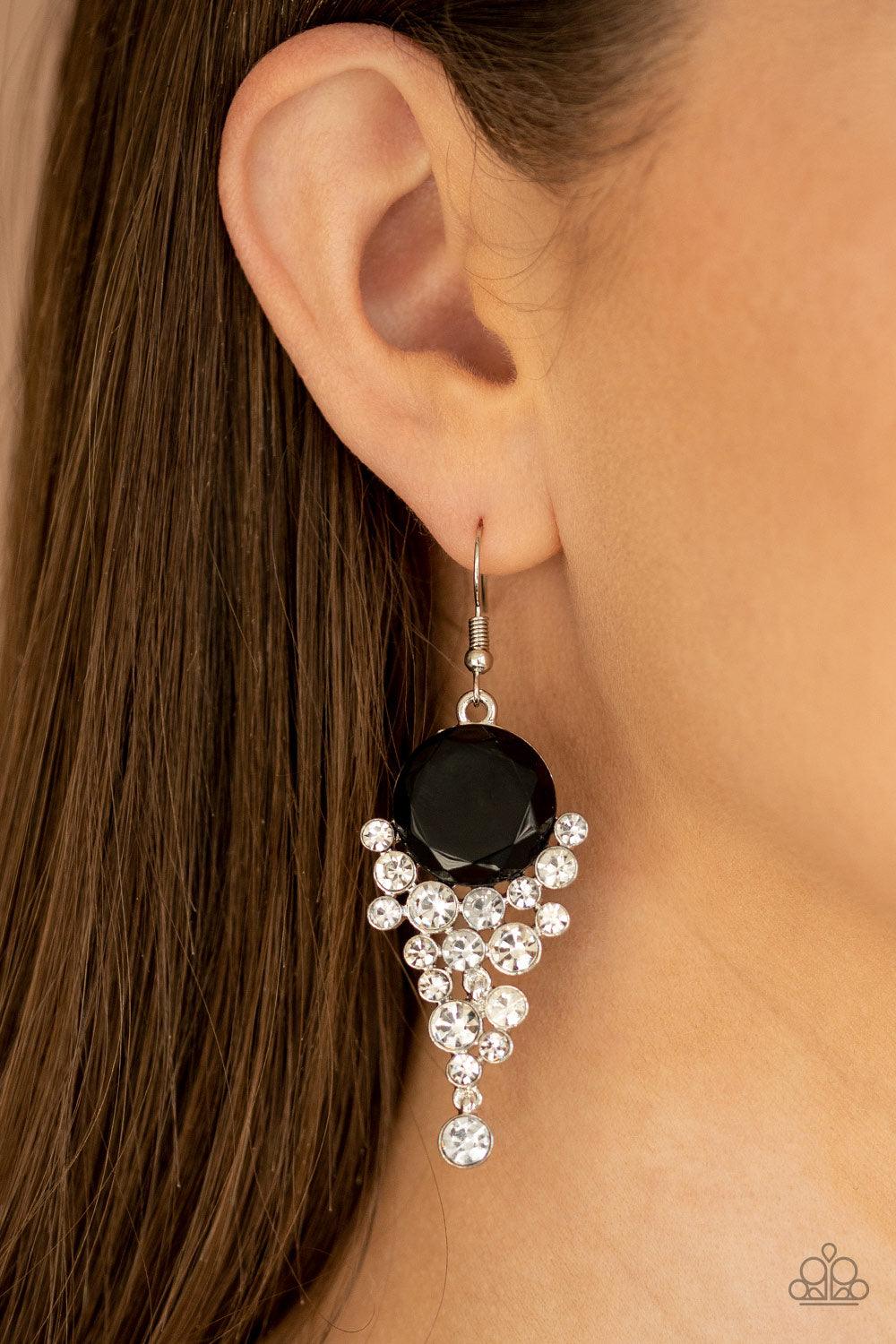 Paparazzi Accessories-Elegantly Effervescent - Black Earrings