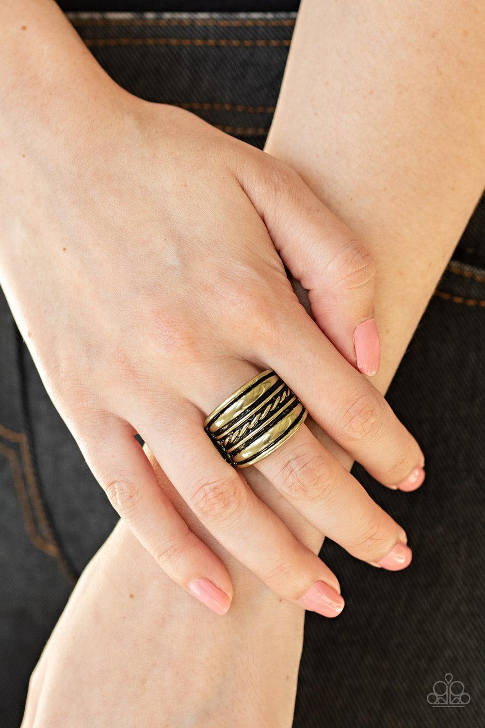 Paparazzi Accessories--Let It LAYER - Brass Ring