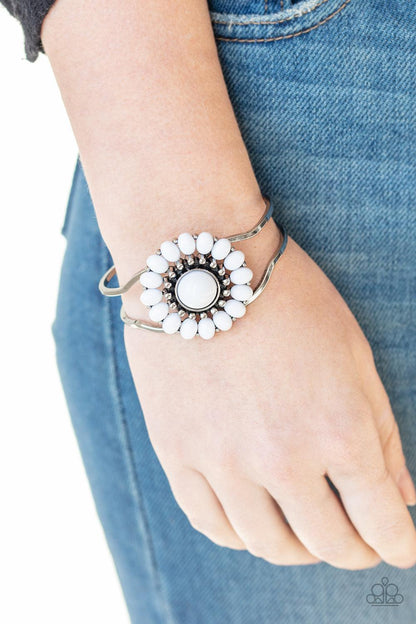 Paparazzi Accessories-Posy Pop - White Bracelet