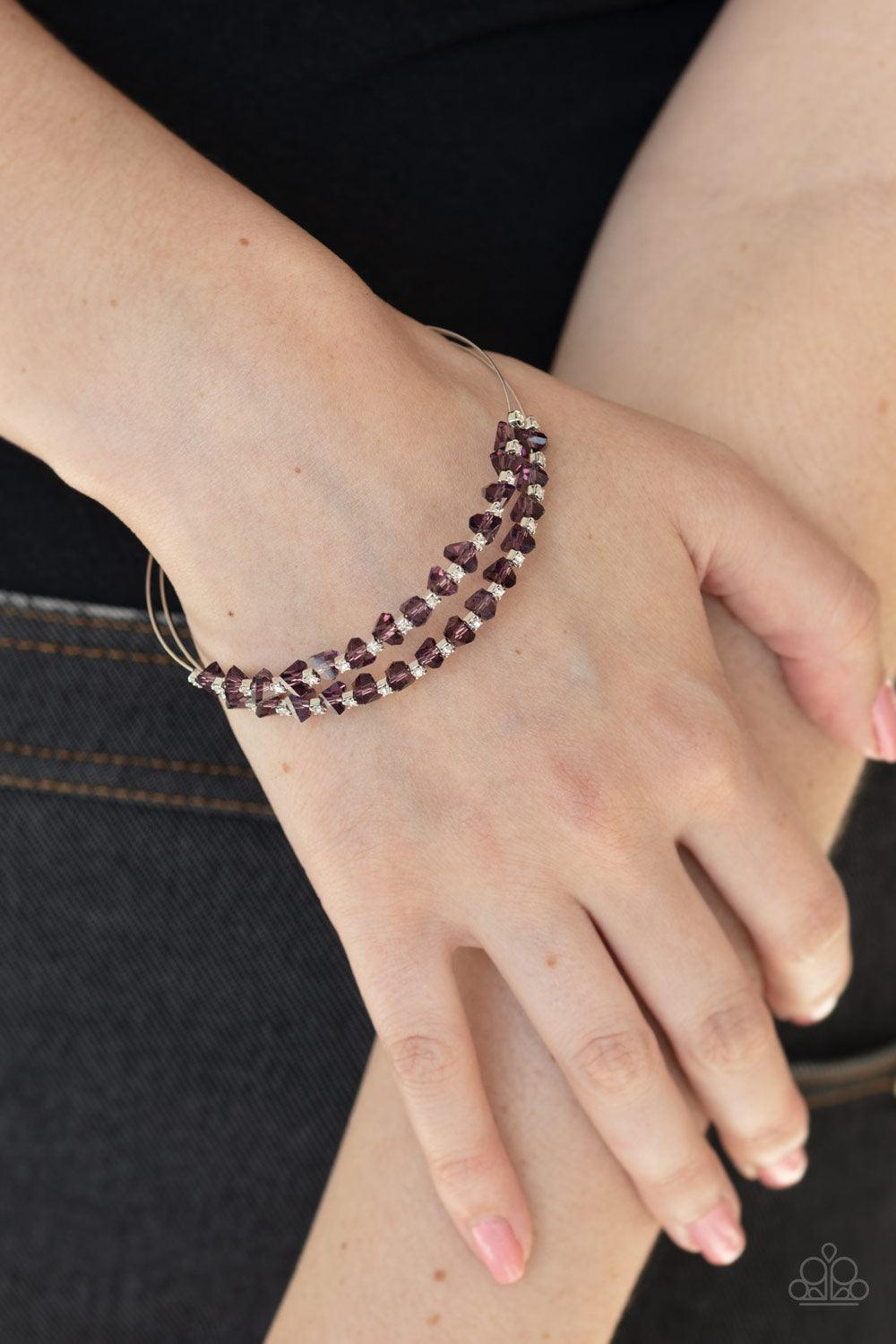 Paparazzi Accessories-Prismatic Posh - Purple Cuff Bracelet