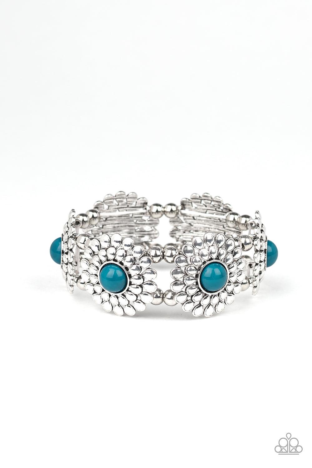 Paparazzi Accessories-Bountiful Blossoms - Blue Bracelet