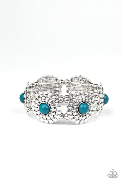 Paparazzi Accessories-Bountiful Blossoms - Blue Bracelet