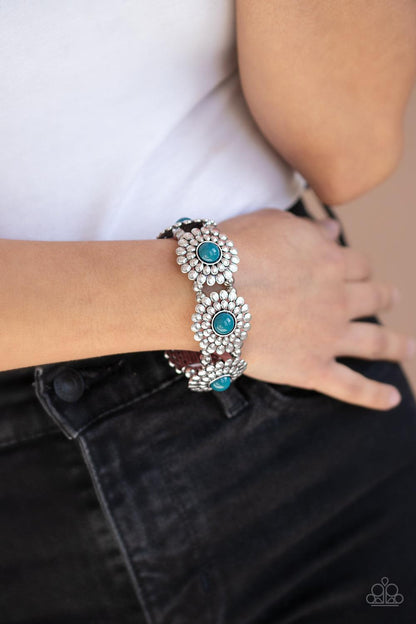 Paparazzi Accessories-Bountiful Blossoms - Blue Bracelet