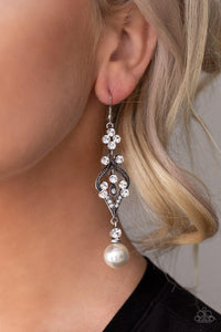 Elegantly Extravagant White Earrings - Jewelry by Bretta