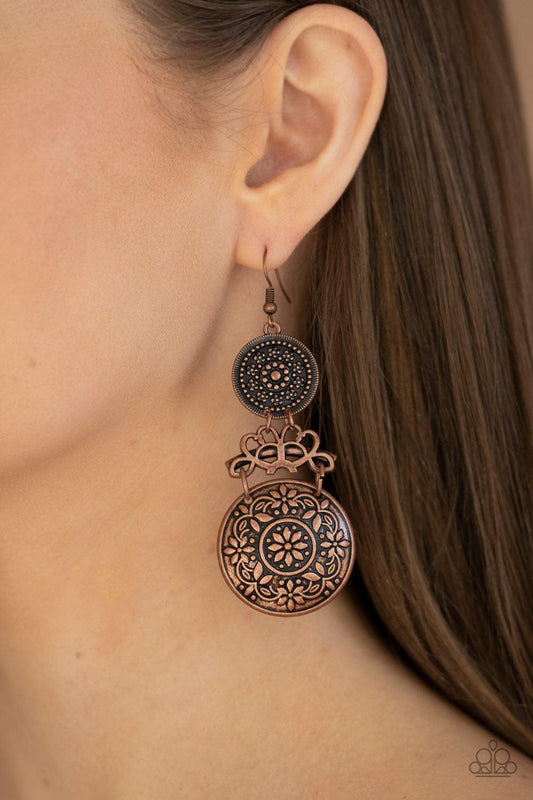 Paparazzi Accessories-Garden Adventure - Copper Earrings