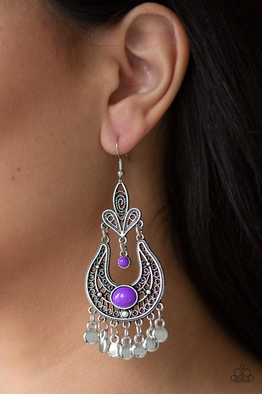 Paparazzi Accessories Fiesta Flair - Purple Earrings - jewelrybybretta