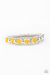 Paparazzi Accessories-Go With The GLOW - Yellow Bracelets - jewelrybybretta