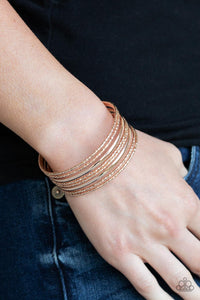 Paparazzi Accessories-Stack Shack - Rose Gold Cuff Bracelet - jewelrybybretta