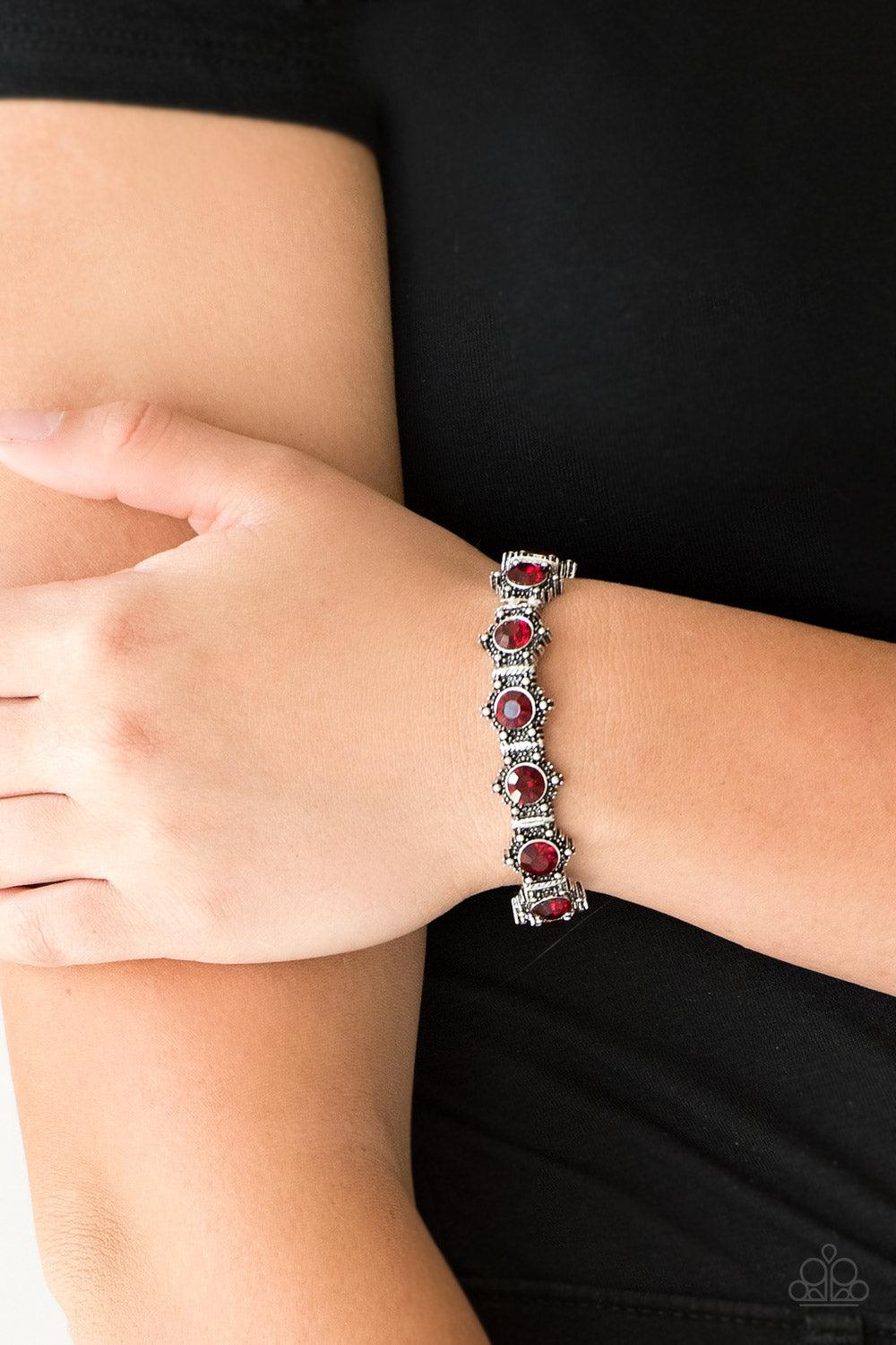 Paparazzi Accessories- Strut Your Stuff - Red Bracelet - jewelrybybretta
