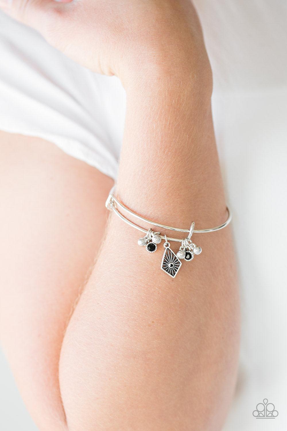 Paparazzi Accessories-Treasure Charms - Black Bracelet