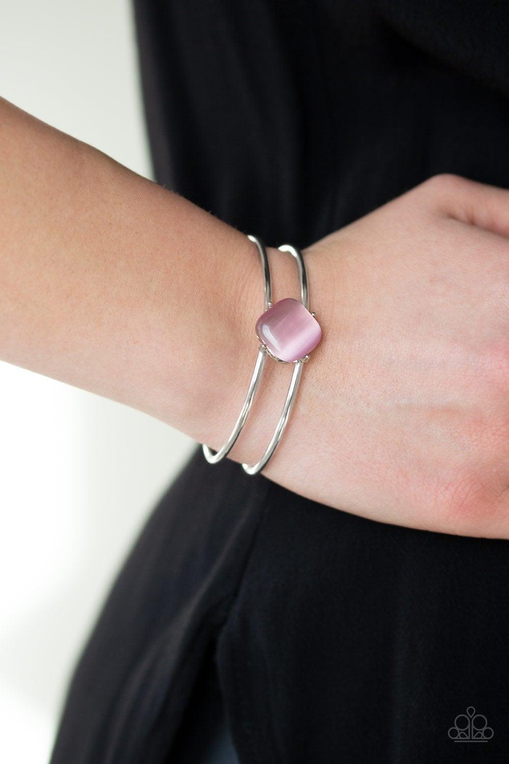 Paparazzi Accessories-Turn Up The Glow - Pink Cuff Bracelet - jewelrybybretta