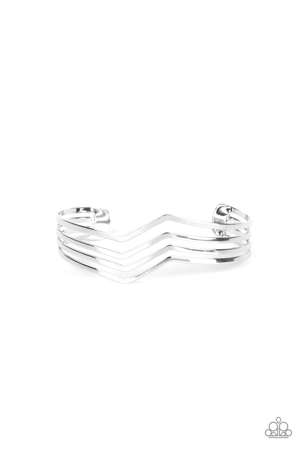 Paparazzi Accessories-Waverunner - Silver Bracelet - jewelrybybretta