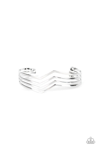 Paparazzi Accessories-Waverunner - Silver Bracelet - jewelrybybretta