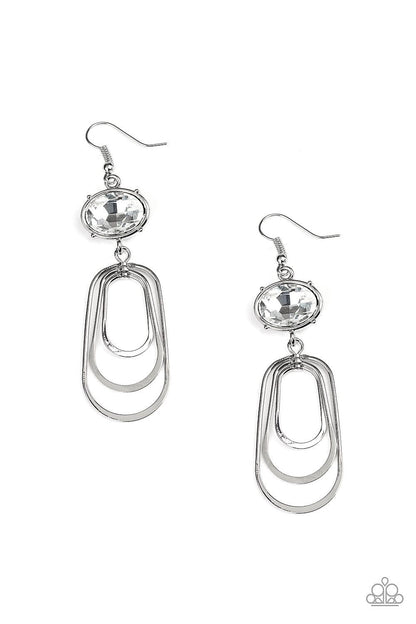 Paparazzi Accessories-Drop-Dead Glamorous - White Earrings