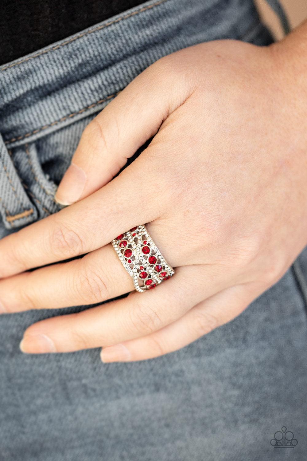Paparazzi Accessories-Elegant Effervescence - Red Ring
