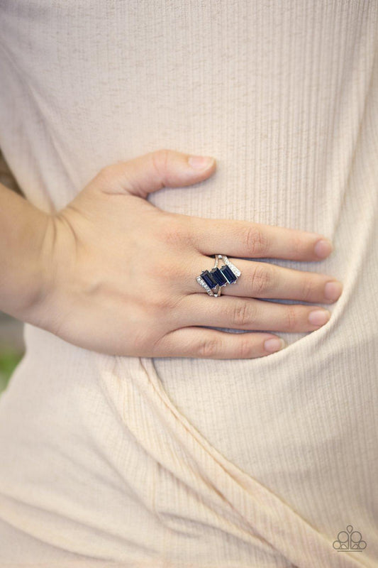 Paparazzi Accessories-Triple Razzle - Blue Ring