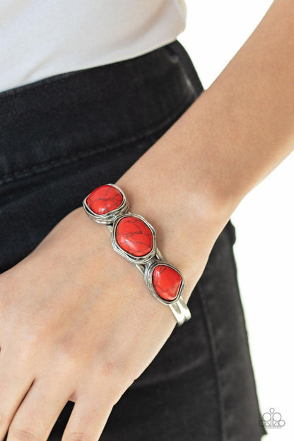 Paparazzi Accessories-Stone Shop - Red Bracelet