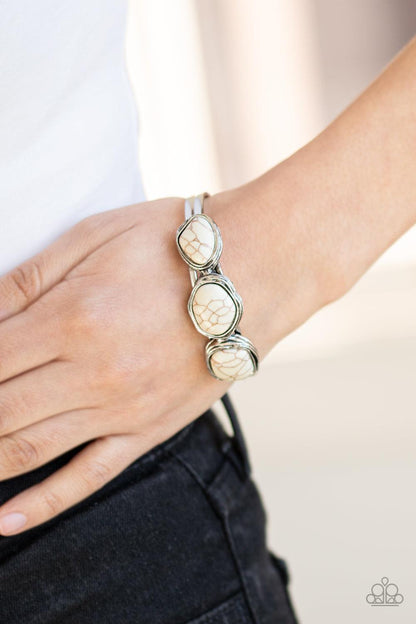 Paparazzi Accessories-Stone Shop - White Bracelet