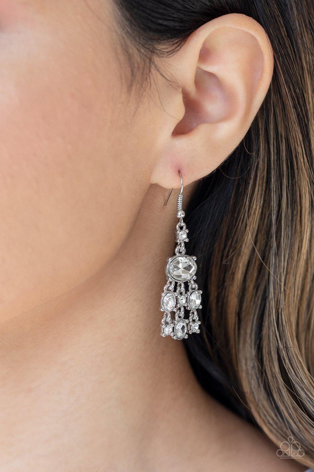 Paparazzi Accessories-Demurely Divine - White Earrings