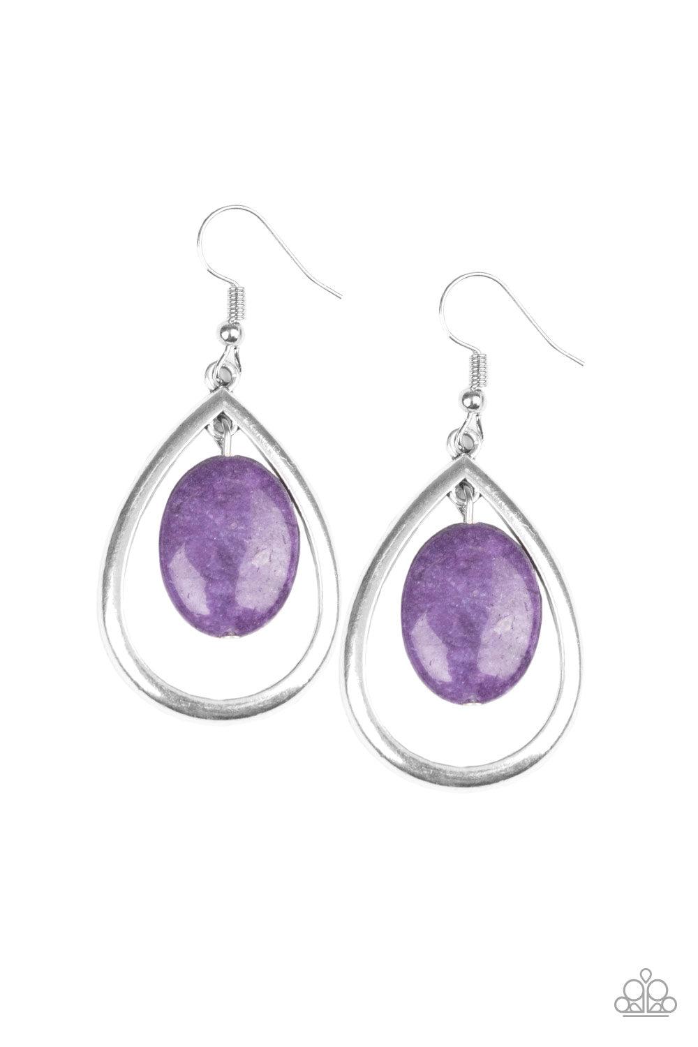 Purple Earrings - Earrings for Party - Poise of Purple Studs by Blingvine