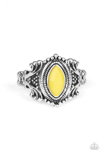 Paparazzi Accessories-Tangy Texture - Yellow Ring