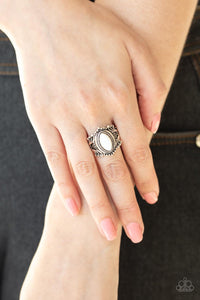 Paparazzi Accessories-Tangy Texture - White Ring