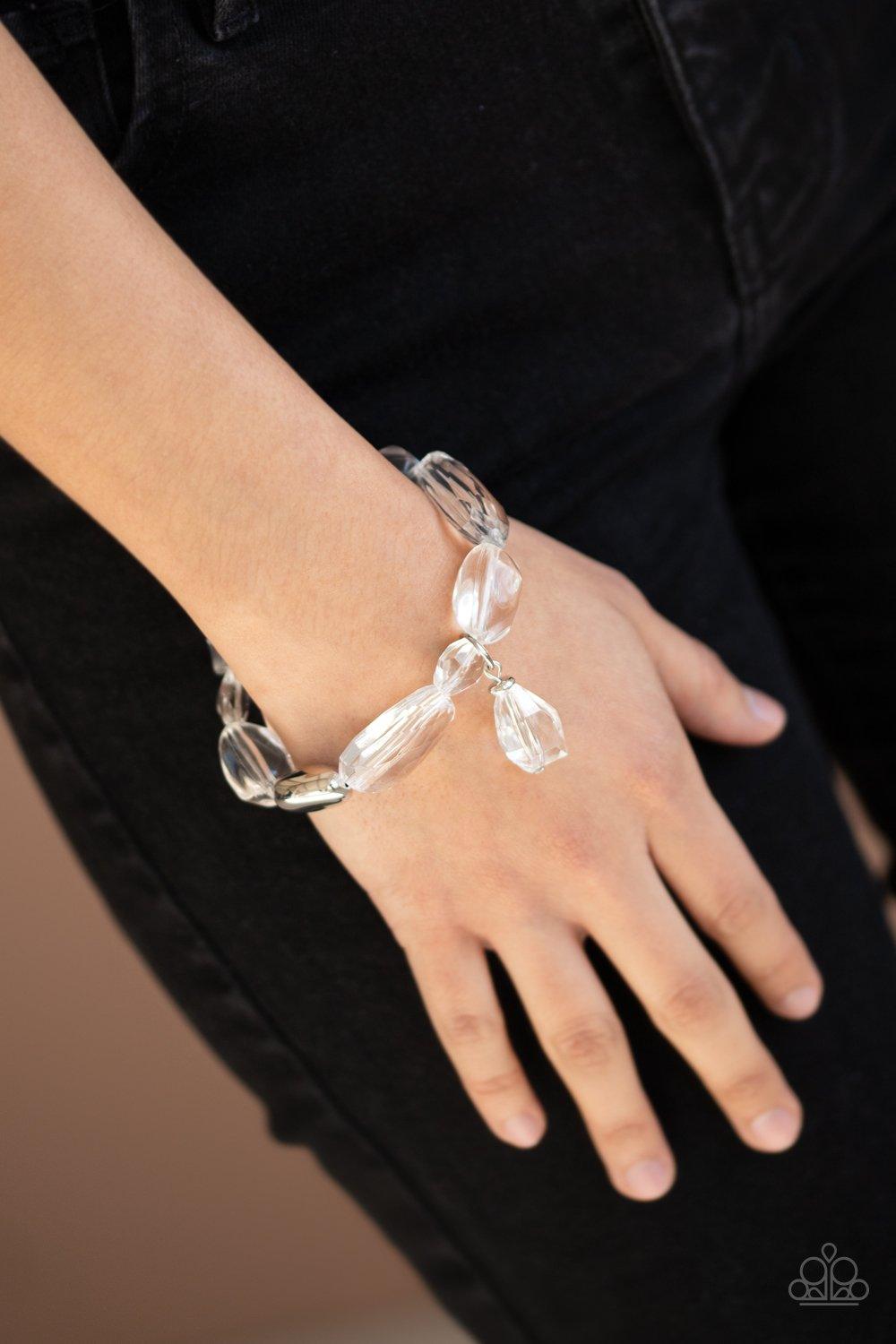 Gemstone Glamour White Bracelet - Jewelry by Bretta