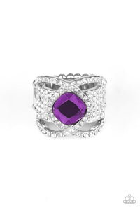 Paparazzi Accessories-Triple Crown Twinkle - Purple Ring