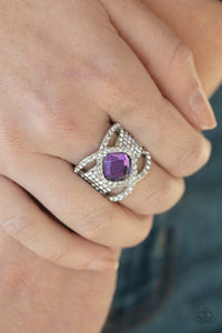 Paparazzi Accessories-Triple Crown Twinkle - Purple Ring