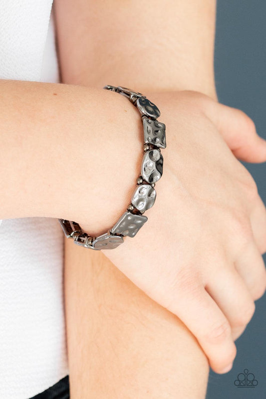 Paparazzi Accessories-Hammered Harmony - Black Bracelet