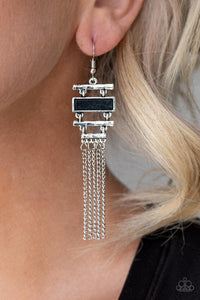 Paparazzi Accessories-Stone Dwellings - Black Earrings