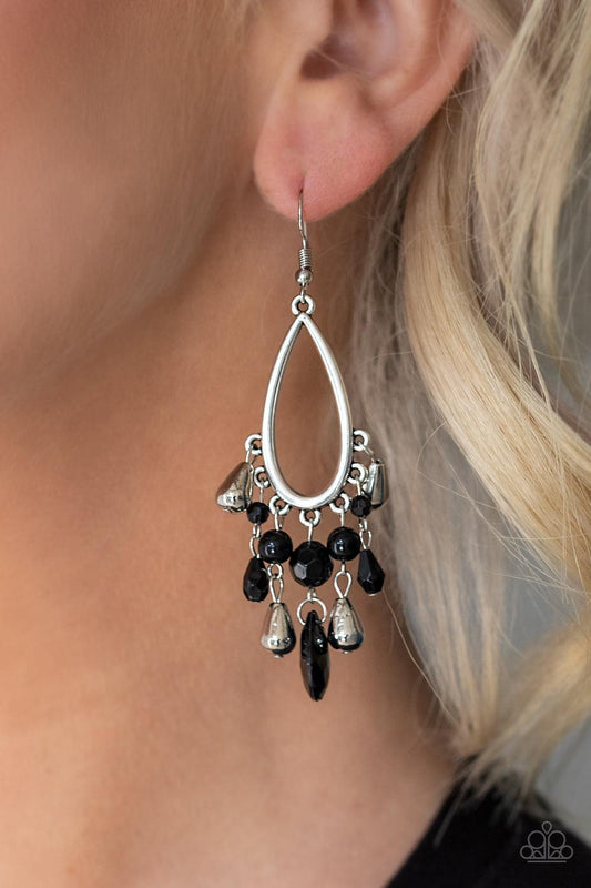 Paparazzi Accessories-Summer Catch - Black Earrings