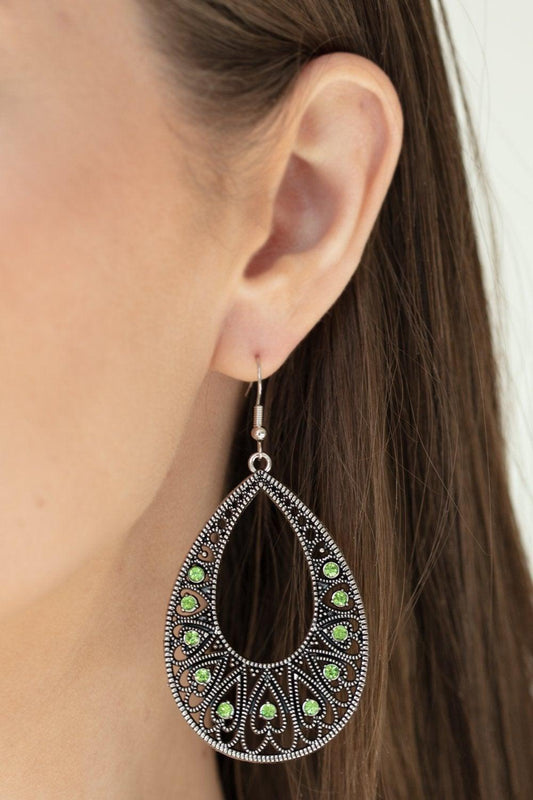 Paparazzi Accessories-Love To Be Loved - Green Earrings