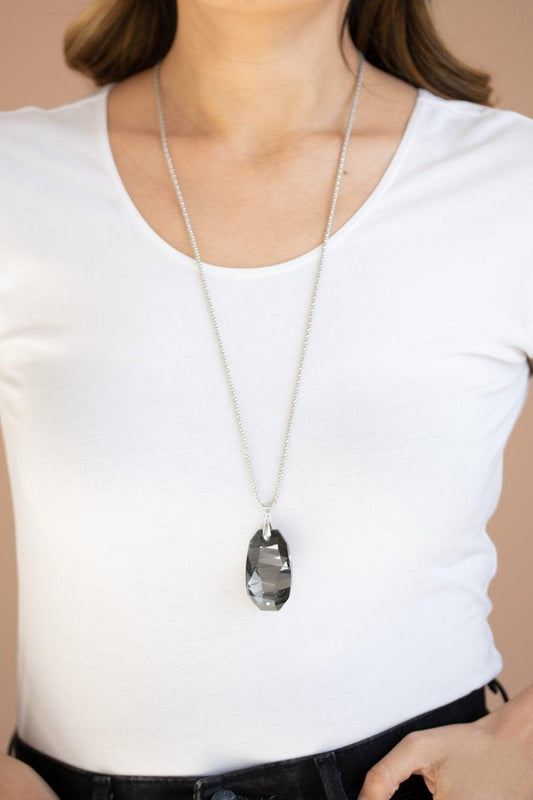 Paparazzi Accessories-Gemstone Grandeur - Silver Necklace