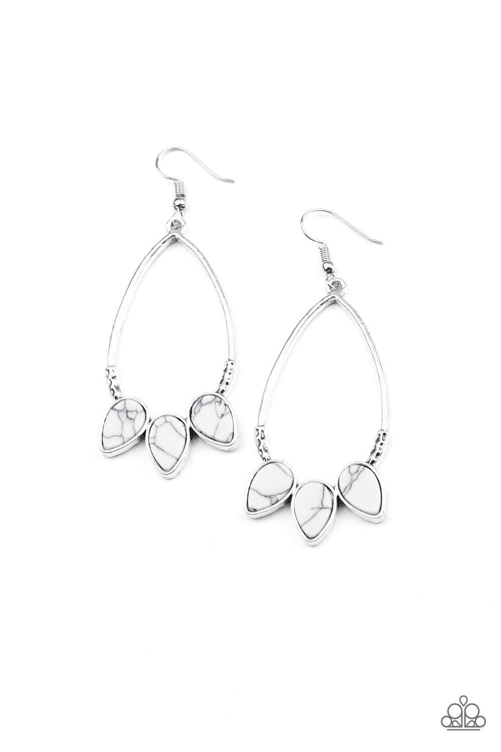 Paparazzi Accessories-Fierce Frontier - White Earrings