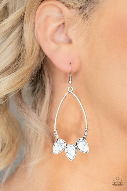 Paparazzi Accessories-Fierce Frontier - White Earrings