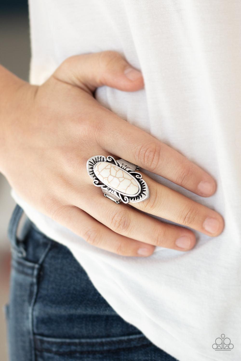 Paparazzi Accessories-Mineral-Monger - White Ring