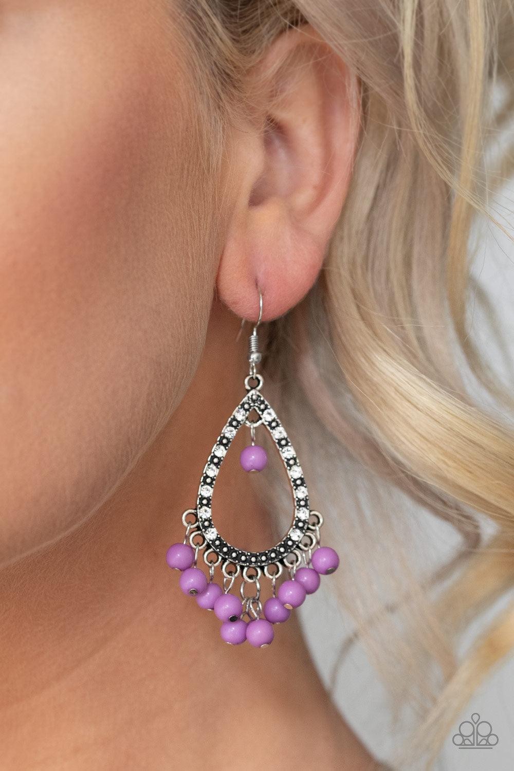 Paparazzi Accessories-Positively Prismatic - Purple Earrings