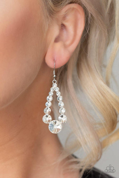 Paparazzi Accessories-Here GLOWS Nothing! - White Earrings